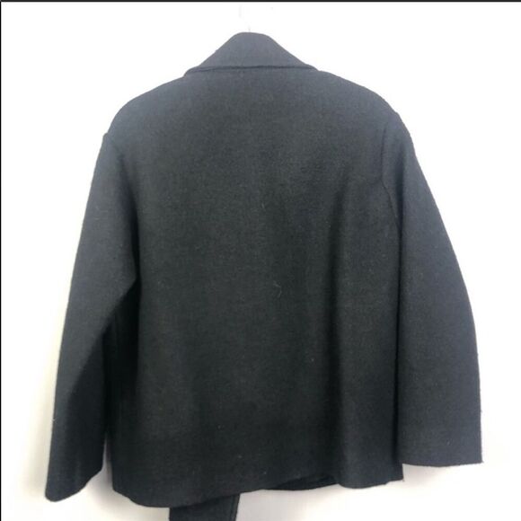 HALOGEN | Wool Blend Moto Coat Asymmetrical Black - Picture 3 of 5